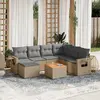 Image de vidaXL Salon de jardin avec coussins 8pcs mélange beige résine tressée