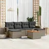 Image de vidaXL Salon de jardin avec coussins 7 pcs gris résine tressée