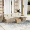 Image de vidaXL Salon de jardin avec coussins 8 pcs beige résine tressée