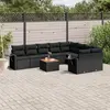 Image de vidaXL Salon de jardin 10 pcs avec coussins noir résine tressée
