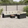 Image de vidaXL Salon de jardin 10 pcs avec coussins noir résine tressée