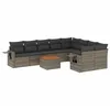 Image de vidaXL Salon de jardin avec coussins 10 pcs gris résine tressée