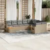 Image de vidaXL Salon de jardin et coussins 10 pcs mélange beige résine tressée