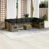 Image de vidaXL Salon de jardin 11 pcs avec coussins gris résine tressée