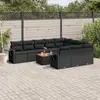 Image de vidaXL Salon de jardin 11 pcs avec coussins noir résine tressée