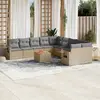 Image de vidaXL Salon de jardin et coussins 11 pcs mélange beige résine tressée