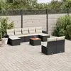 Image de vidaXL Salon de jardin 10 pcs avec coussins noir résine tressée