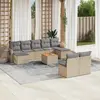 Image de vidaXL Salon de jardin et coussins 10 pcs mélange beige résine tressée