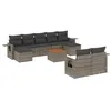 Image de vidaXL Salon de jardin avec coussins 10 pcs gris résine tressée