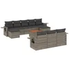 Image de vidaXL Salon de jardin 11 pcs avec coussins gris résine tressée
