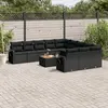 Image de vidaXL Salon de jardin 12 pcs avec coussins noir résine tressée
