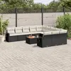 Image de vidaXL Salon de jardin 12 pcs avec coussins noir résine tressée