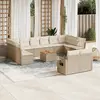 Image de vidaXL Salon de jardin avec coussins 13 pcs beige résine tressée