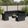 Image de vidaXL Salon de jardin avec coussins 13 pcs noir résine tressée