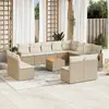 Image de vidaXL Salon de jardin avec coussins 13 pcs beige résine tressée