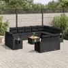 Image de vidaXL Salon de jardin avec coussins 13 pcs noir résine tressée
