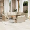 Image de vidaXL Salon de jardin avec coussins 14 pcs beige résine tressée