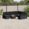 Image de vidaXL Salon de jardin 11 pcs avec coussins noir résine tressée