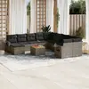 Image de vidaXL Salon de jardin avec coussins 12 pcs gris résine tressée
