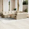 Image de vidaXL Salon de jardin avec coussins 13 pcs beige résine tressée