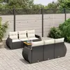 Image de vidaXL Salon de jardin 7 pcs avec coussins noir résine tressée