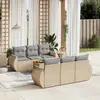 Image de vidaXL Salon de jardin avec coussins 7 pcs beige résine tressée