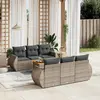 Image de vidaXL Salon de jardin avec coussins 7 pcs gris résine tressée
