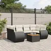 Image de vidaXL Salon de jardin 7 pcs avec coussins noir résine tressée