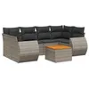 Image de vidaXL Salon de jardin avec coussins 7 pcs gris résine tressée