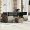 Image de vidaXL Salon de jardin avec coussins 7 pcs gris résine tressée