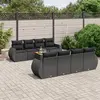 Image de vidaXL Salon de jardin 9 pcs avec coussins noir résine tressée