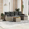 Image de vidaXL Salon de jardin 6 pcs avec coussins gris résine tressée