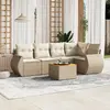 Image de vidaXL Salon de jardin avec coussins 6 pcs beige résine tressée