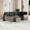 Image de vidaXL Salon de jardin 6 pcs avec coussins gris résine tressée