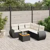 Image de vidaXL Salon de jardin 6 pcs avec coussins noir résine tressée