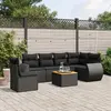 Image de vidaXL Salon de jardin 7 pcs avec coussins noir résine tressée