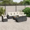 Image de vidaXL Salon de jardin 9 pcs avec coussins noir résine tressée
