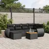 Image de vidaXL Salon de jardin 7 pcs avec coussins noir résine tressée