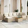 Image de vidaXL Salon de jardin avec coussins 7 pcs beige résine tressée