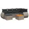 Image de vidaXL Salon de jardin avec coussins 7 pcs gris résine tressée