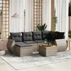 Image de vidaXL Salon de jardin avec coussins 7 pcs gris résine tressée