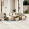 Image de vidaXL Salon de jardin avec coussins 8 pcs beige résine tressée