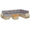 Image de vidaXL Salon de jardin avec coussins 9 pcs beige résine tressée