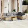 Image de vidaXL Salon de jardin avec coussins 9 pcs beige résine tressée