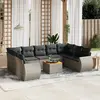 Image de vidaXL Salon de jardin avec coussins 10 pcs gris résine tressée