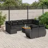 Image de vidaXL Salon de jardin 10 pcs avec coussins noir résine tressée