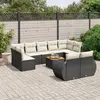 Image de vidaXL Salon de jardin 10 pcs avec coussins noir résine tressée