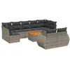 Image de vidaXL Salon de jardin avec coussins 10 pcs gris résine tressée