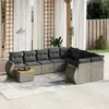 Image de vidaXL Salon de jardin avec coussins 10 pcs gris résine tressée