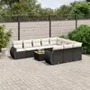 Image de vidaXL Salon de jardin 11 pcs avec coussins noir résine tressée
